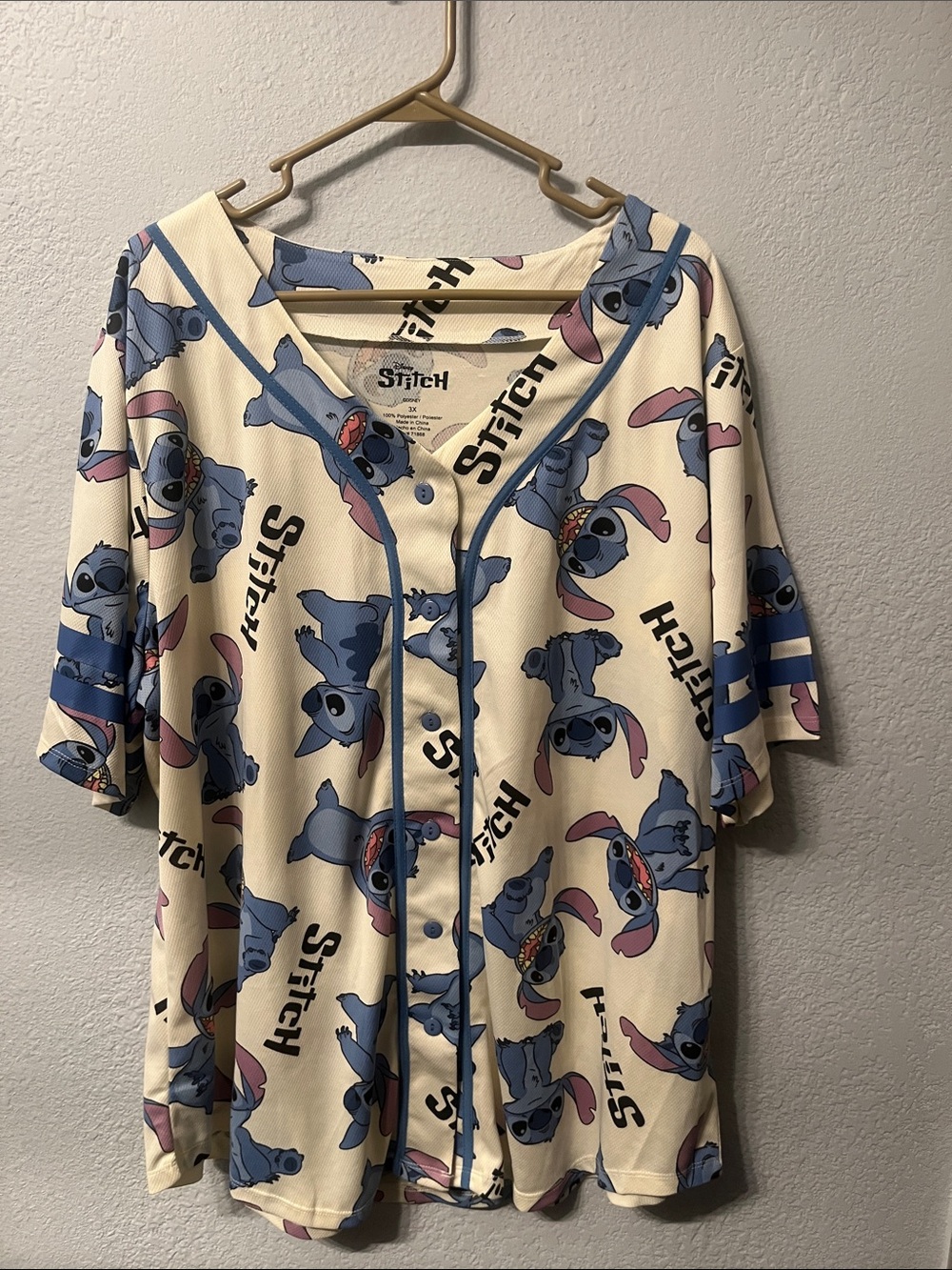 Disney Stitch Baseball Jersey 3X | Lilo & Stitch | Like New